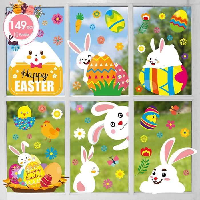 Stickers de Pâques Trend Set d'oeufs colorés - Stickers fantaisie - Creavea
