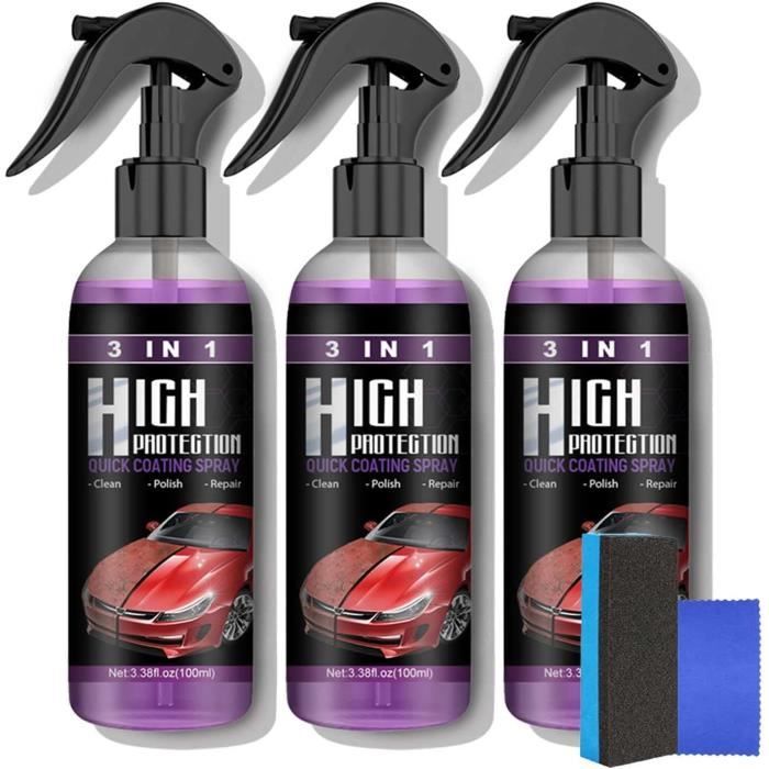 3 in 1 High Protection Fast Car Ceramic Coating Spray,Ceramic Car Coating  Spray,Car Wax,Ceramic Car Coating Spray 3 en 1（100ml,3pcs） - Cdiscount Auto