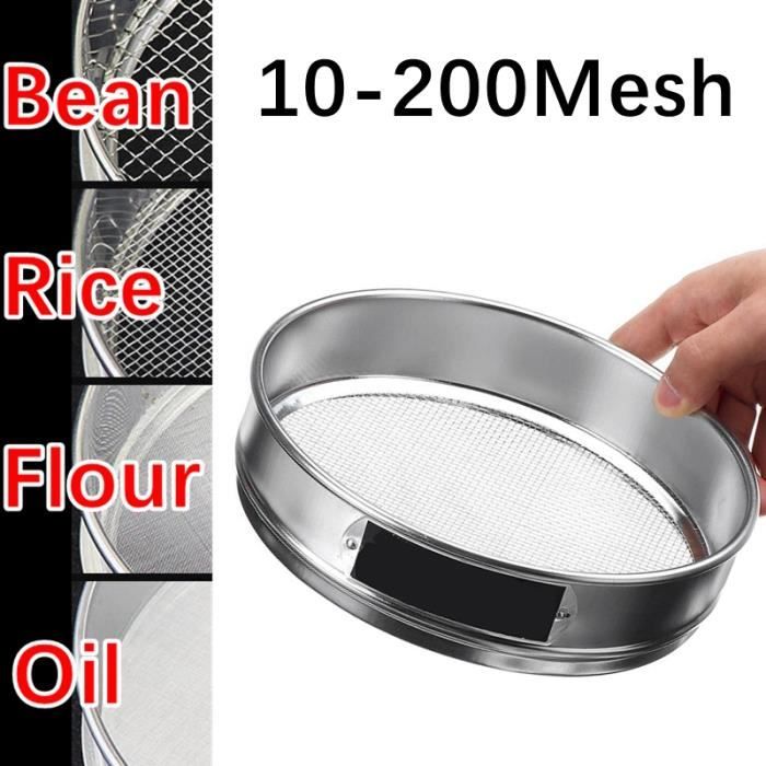 Lot De 2 Tamis à Farine En Acier Inoxydable - 20 Cm (80 Mailles) Et 30 Cm (120 Mailles) - Pour Farine, Sucre Glace, épices