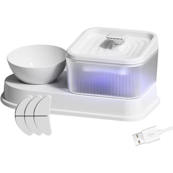 Fontaine à Eau Automatique Pour Chat/chien 2,2 L - Filtre Remplaçable, Silencieuse, Protection Anti-sèche - USB - 10