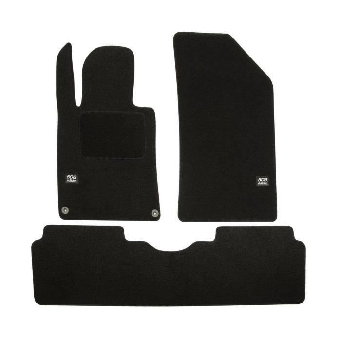 Tapis De Sol Avant Gauche Velours Pour Peugeot 508 I (2010-2018) - Rouge Et Bleu, Antidérapant