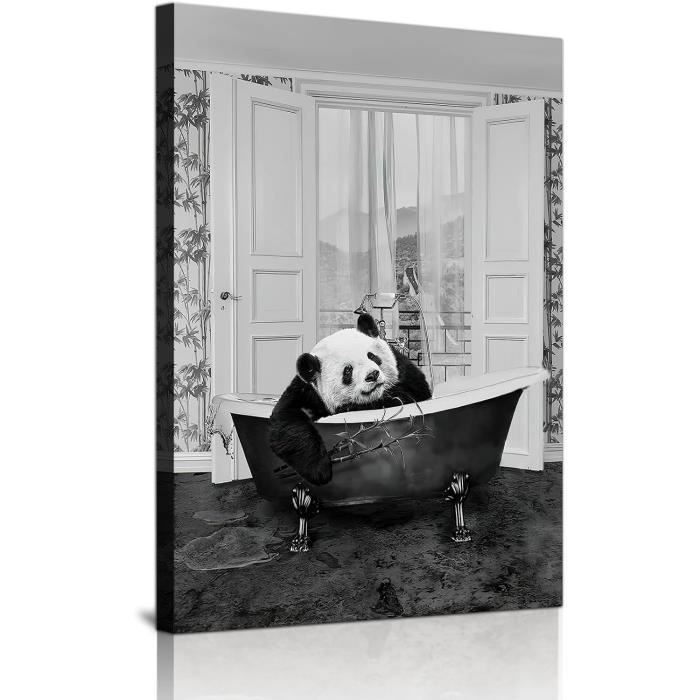 Tableau Toile Humoristique - Chien Berger Allemand Aux Toilettes Au Téléphone, Art Mural Moderne
