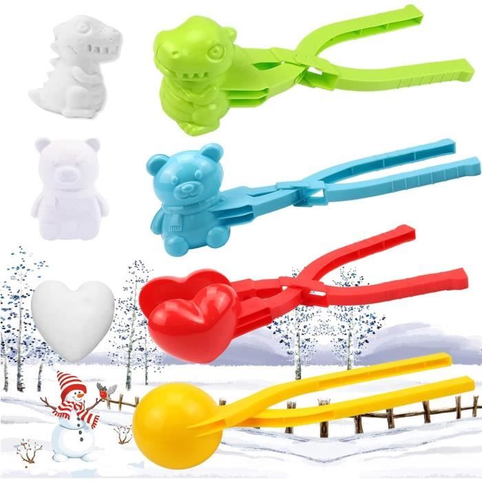 Lot De 5 Pinces à Boules De Neige - Jouets D'hiver Pour Enfants - Facile à Utiliser