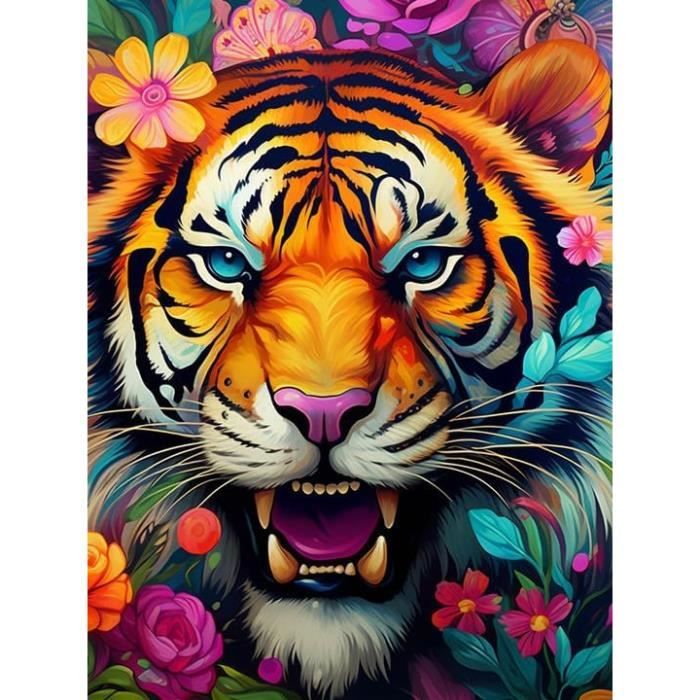 5D DIY Diamond Painting Animales Tigre Kit Completo, Bordado Punto De Cruz Rhinestone Artes Cuadros Diamantes Pintura Para Niños Adultos Perfecto Relajación Y Decor De La Pared Del Hogar 20x30cm U-108