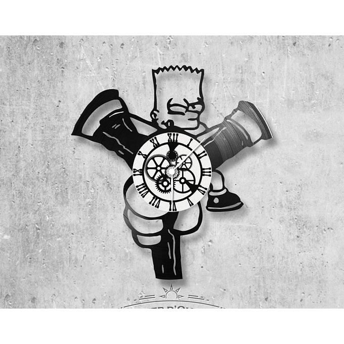 Horloge Vinyle Simpson Bart Lance Pierre Parfait Pour Un Anniversaire Personnalisation Possible Deco Vintage Cdiscount Maison