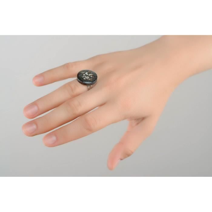 Bague En Bois Et Resine Epoxy Flocon D Argent 489428885 Achat