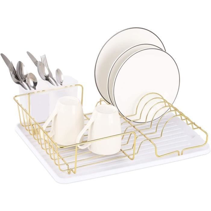 Porte-couverts Inox Suspendu - Panier égouttoir à Ustensiles 20x9x4cm, Fond Perforé, Design Maille Anti-rouille