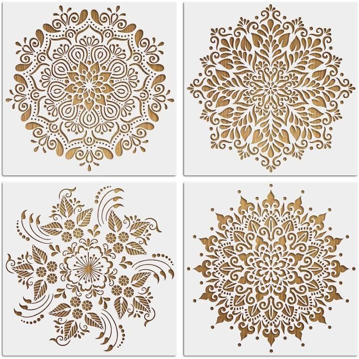 MWOOT 64 Pièces Pochoirs de Peinture Mandala,DIY Peinture Plastique Templates,Geometric Mandala Painting Templates Réutilisable Petits Pochoirs Peinture pour Décoration Mural Bricolage(10x10CM MWOOT 64 Pièces Pochoirs de Peinture Mandala,DIY Peinture Plastique Templates,Geometric Mandala Painting Templates Réutilisable Petits Pochoirs Peinture pour Décoration Mural Bricolage(10x10CM