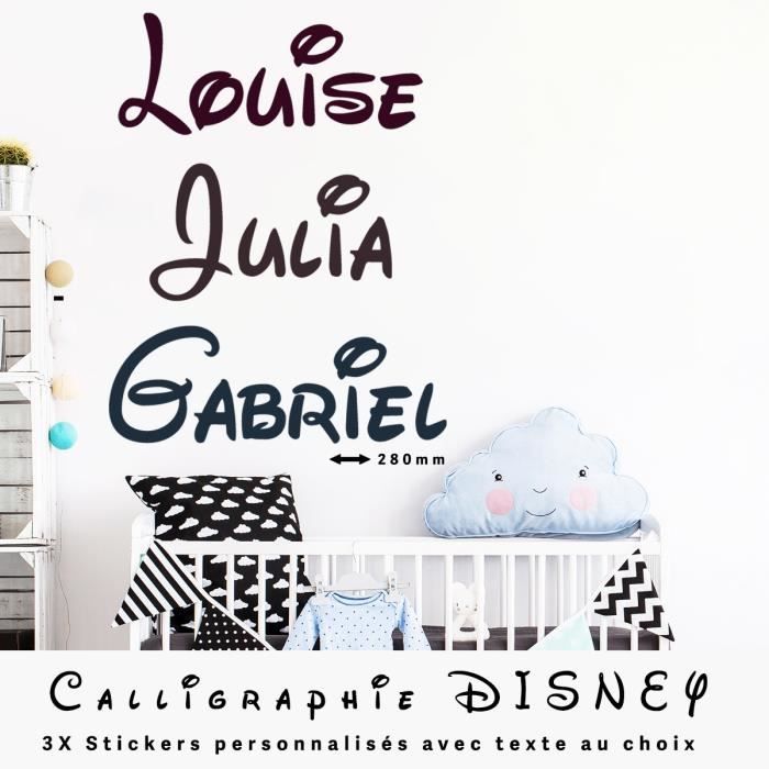 Stickers Muraux Deco Chambre Enfant 3 Prenoms Au Choix Style Disney Noir 450x370 Mm Cdiscount Maison Stickers Muraux Deco Chambre Enfant 3 Prenoms Au Choix Style Disney Noir 450x370 Mm Cdiscount Maison