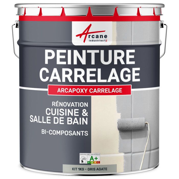 Peinture Résine Carrelage - RAL 7038 Gris agathe - Kit 1 Kg jusqu'à 10 m²  pour 2 couches - Achat / Vente peinture - vernis RÉSINE CARRELAGE -  Cdiscount