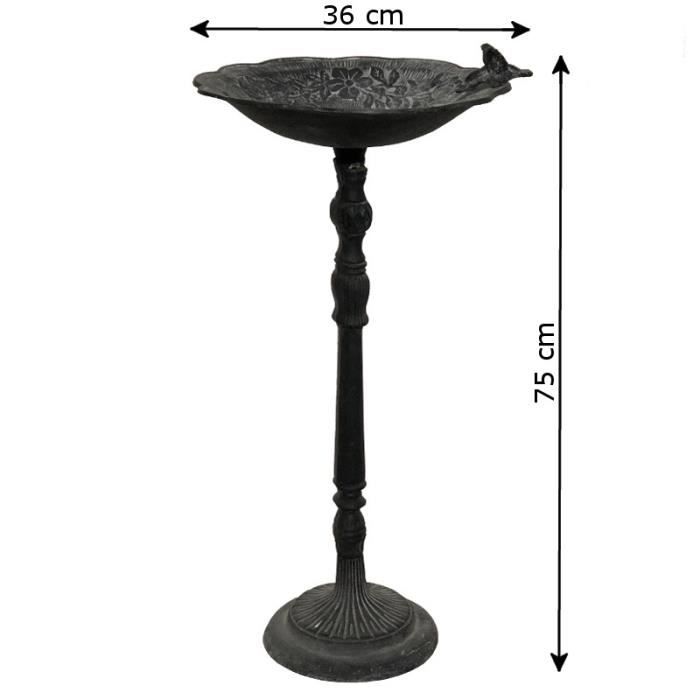 Abreuvoir Oiseaux Extérieur Sur Pied 120cm - Bain Oiseaux Fonte Antique Diamètre 27cm