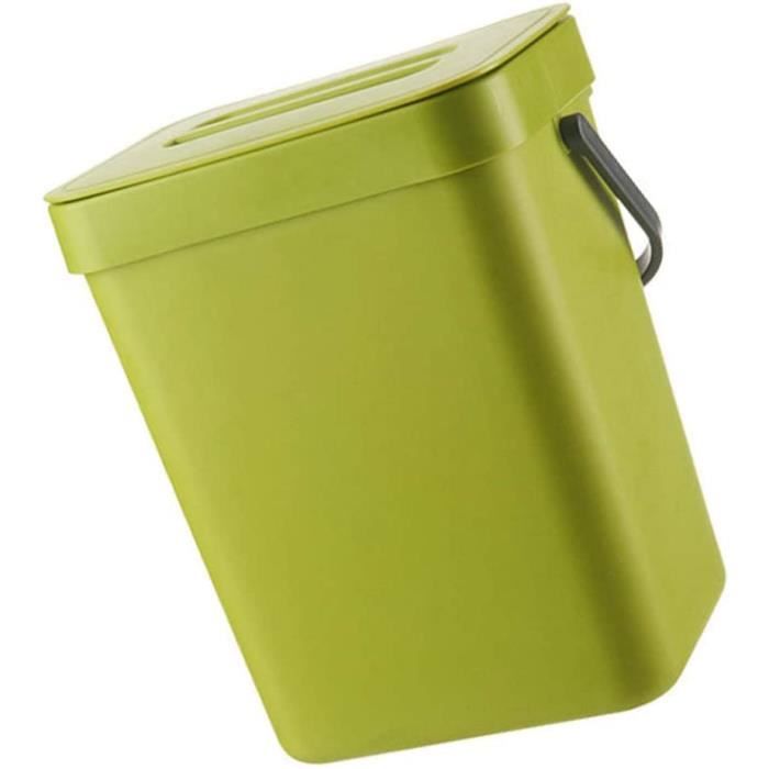 Subekyu Petite poubelle de cuisine suspendue, mini poubelle pliable pour  armoire/voiture/chambre/salle de bain, plastique, gris, 2,4 gallons 