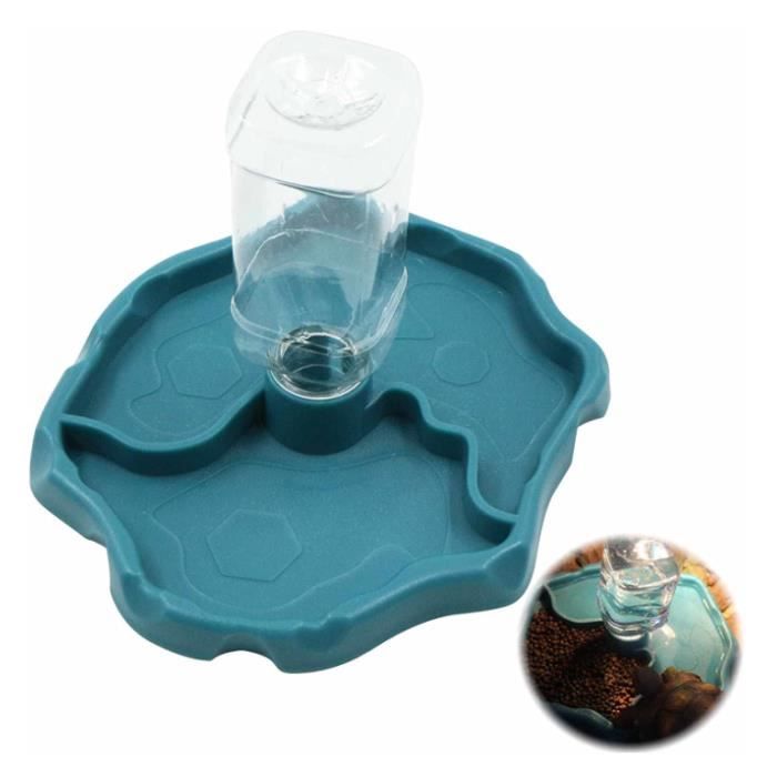 Bol à eau pour tortue - Distributeur deau - Recharge automatique - Distributeur deau - Tortue - Lézard - Tortue - Avec bouteille