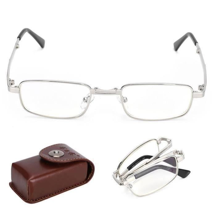 +100 lunettes de lecture anti-rayons bleus en métal pour soulager la fatigue visuelle Lunettes presbytes pliantes unisexes lecteur pliable léger