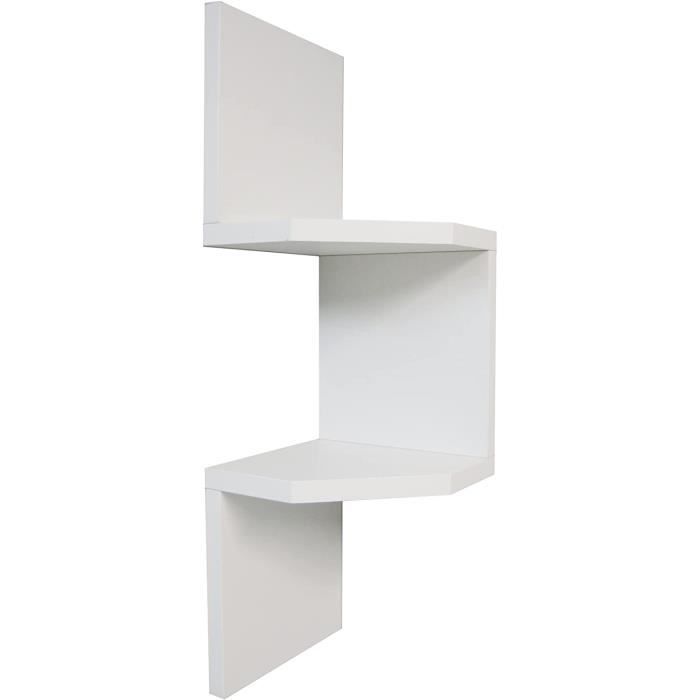 Étagère Murale Design Asymétrique – Blanc Et Noir – 90x130 Cm