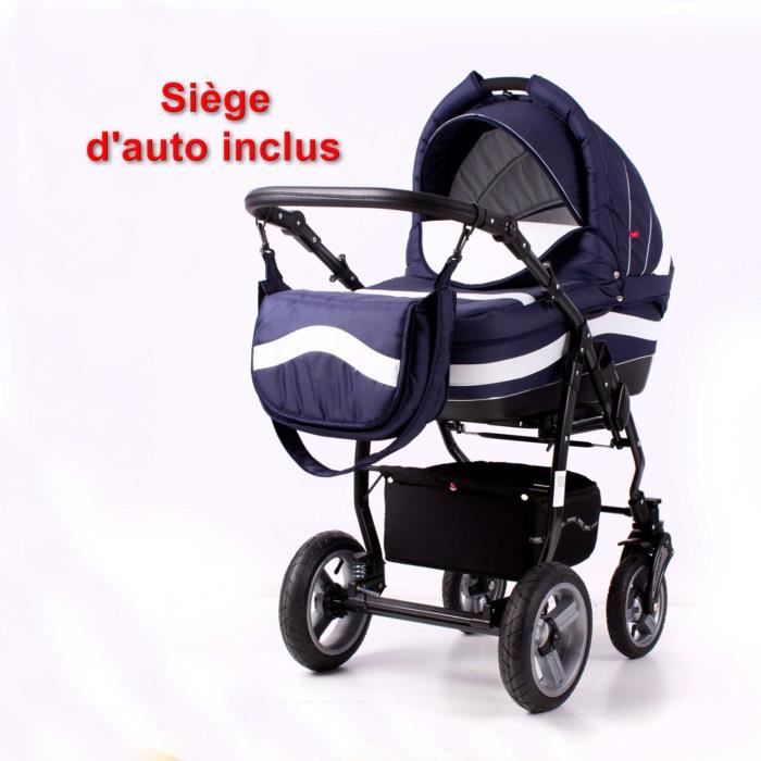 poussette bleu marine