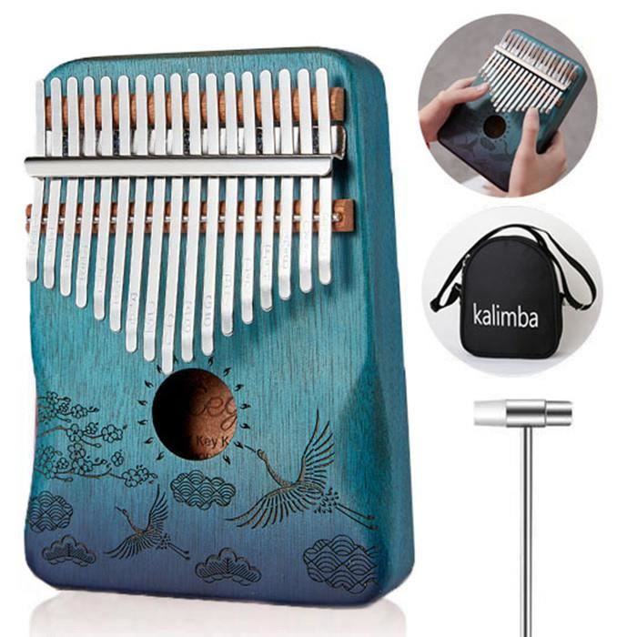 Kalimba 17 Clés Professionnel en Bois dAcajou SOULONG Pouce Piano Insturment Portable pour Amateurs de Musique et Débutant