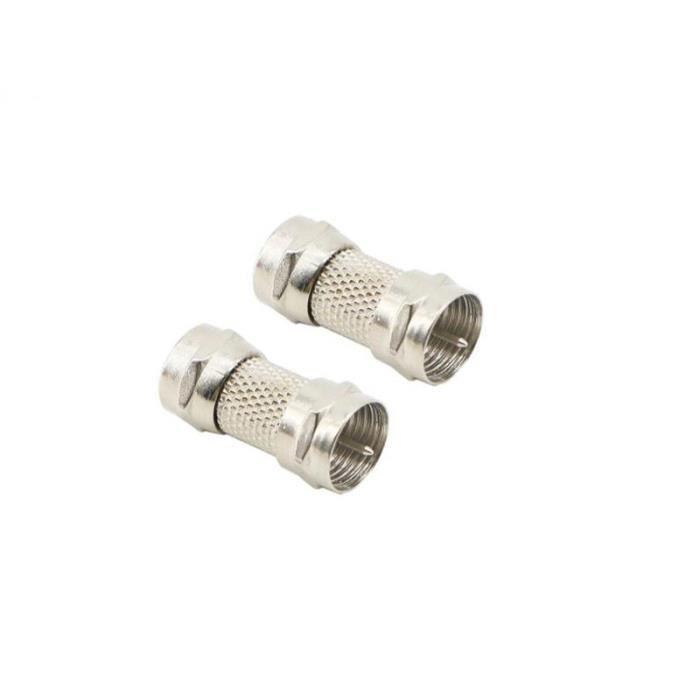 Adaptateur F Mâle Vers F Femelle Angle Droit 90° - Pour Câble TV, Antenne - Longueur 1 Cm