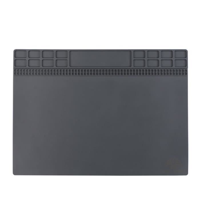 Spurtar Tapis De Soudure 45 X 30 Cm Anti-Statique En Silicone Avec Magnétique Section Coupe Vis Encoches, 500 ℃ Résistance à La Chaleur Tapis De Réparation Pour Téléphone Regarder Ordinateur