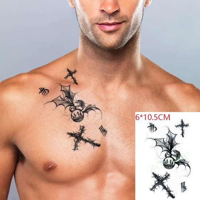 Corps Tatouage Faux Tatouage Temporaire Pour Hommes Et Femmes Autocollant Mot Noir Ange Diable Taureau Croix Lettres Type Pink Cdiscount Au Quotidien