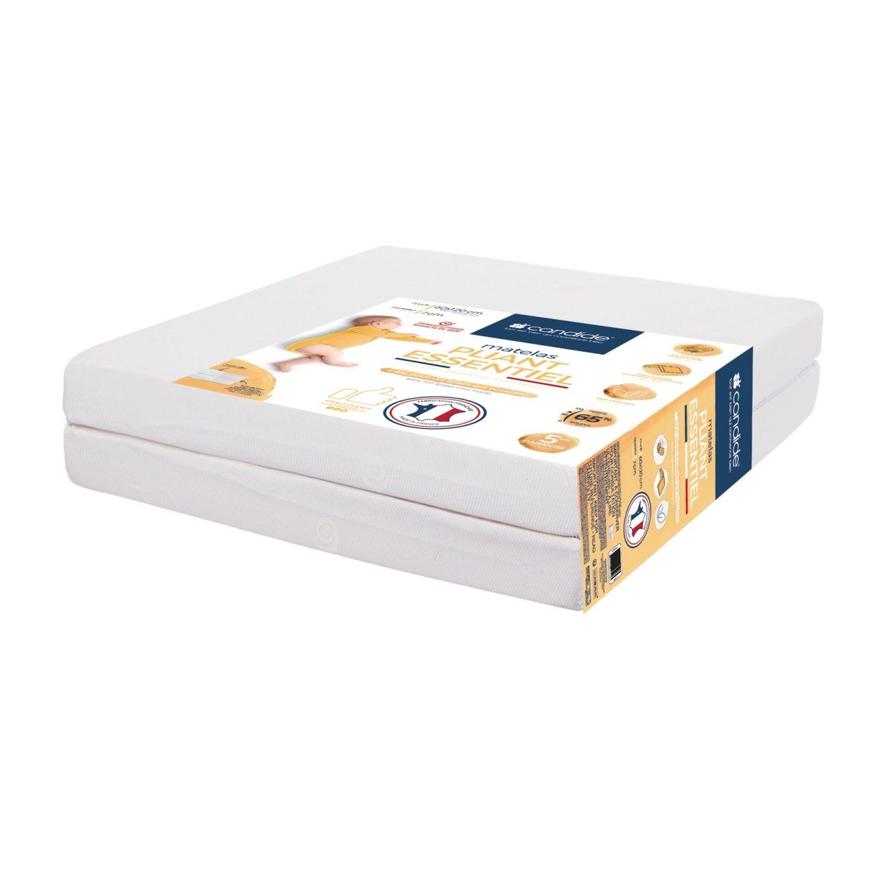 Candide Matelas Pliant 2 Parties Ecru 60x1 Cm Cdiscount Puericulture Eveil Bebe