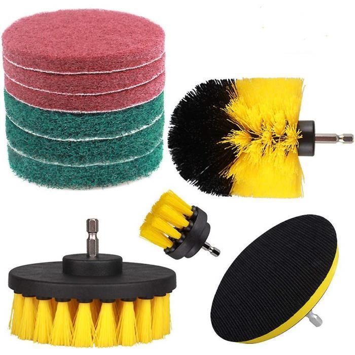 Brosse De Nettoyage 10 Pieces Electrique Perceuse Brosses Pour Nettoyage Salle De Bains Carrelage Etage Pneus