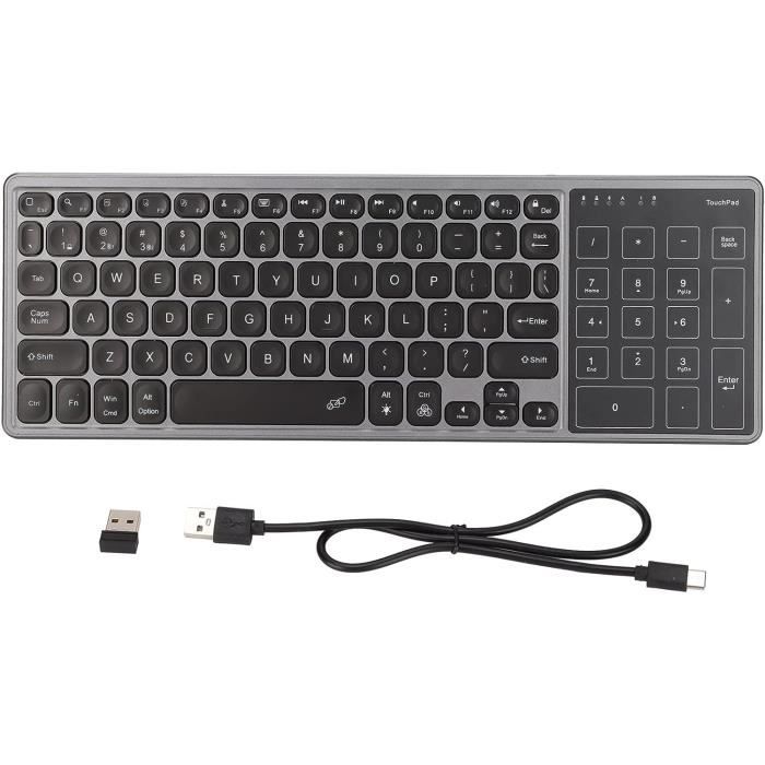 Clavier Pavé Numérique Sans Fil 18 Touches 2.4 GHz Avec Récepteur USB Pour Ordinateur Portable