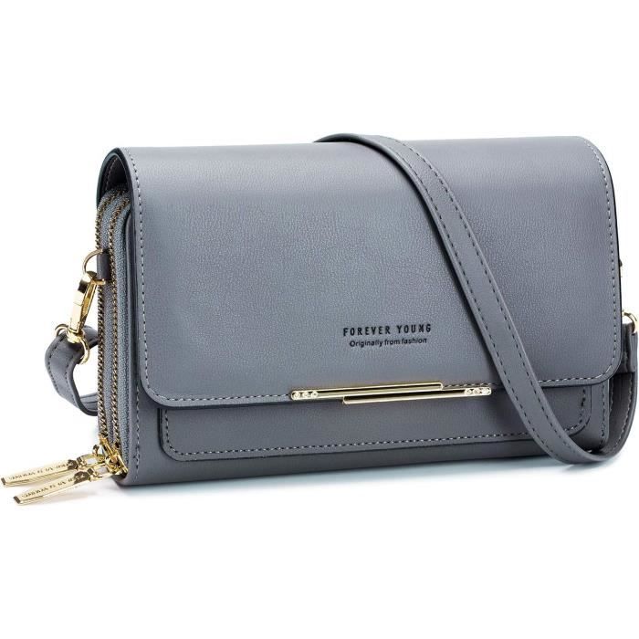 2 Pochettes Téléphone Bandoulière Femme - Noir Et Blanc, 12.5x19 Cm, Cuir, Réglable, Pour Sorties Shopping