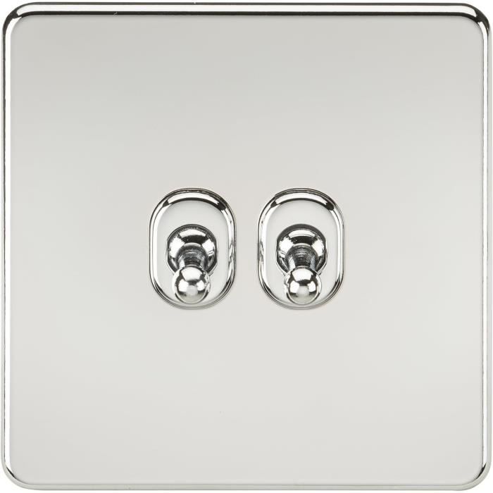 BG Electrical PCDMG43B Interrupteur Mural Triple 2 Voies Plaque Avant Sans Vis Bords Arrondis Gris Mat 20 A 16 AX