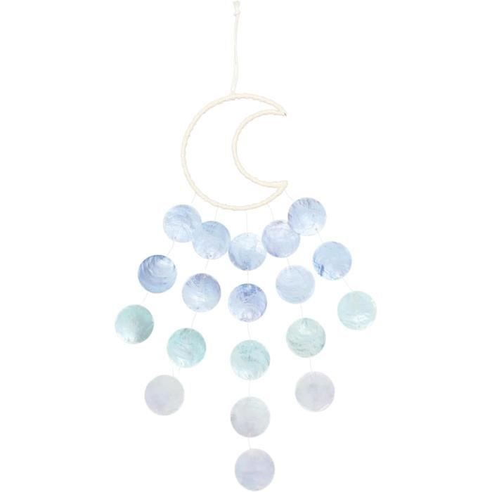 ZOYIEP Carillon éolien, décoration bohème, coquillage, attrape-rêves, guirlande, 43 cm de long, blanc, carillon éolien, carillon éolien, pendentif rétro, coquillages, carillon éolien (blanc