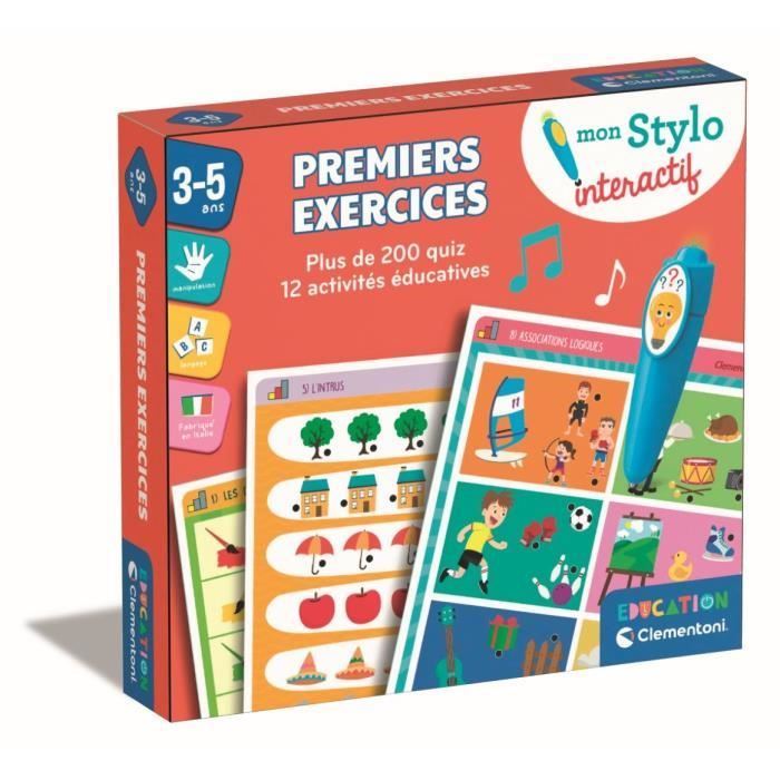 Clementoni - Stylo intéractif - Petit Savant - Mes premières exercices - 3 à 5 ans - Fabriqué en Ita