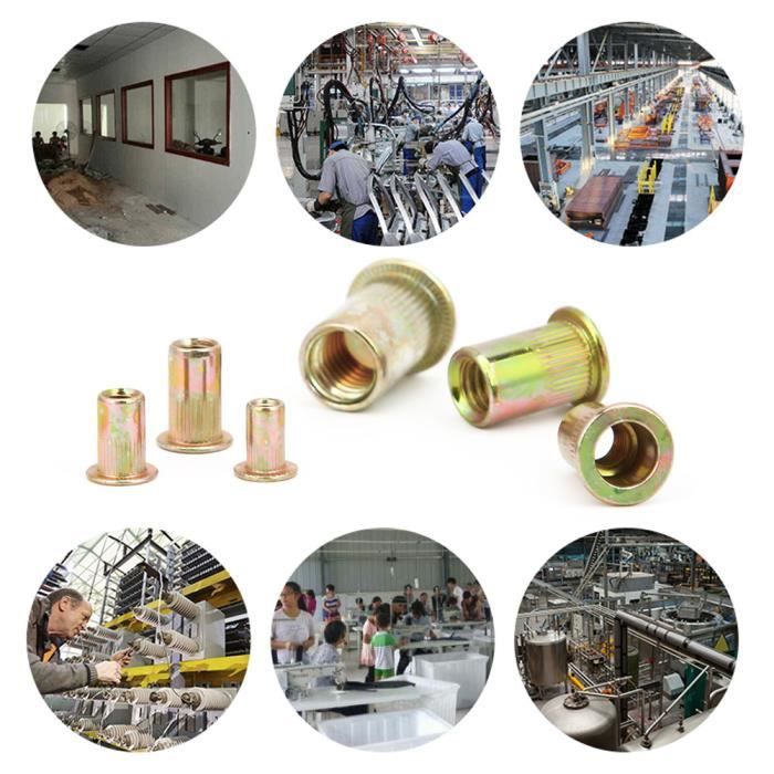 Kit De 150 écrous-rivets En Aluminium – Assortiment Métrique M3 M4 M5 M6 M8, Pour Bricolage Et Réparations