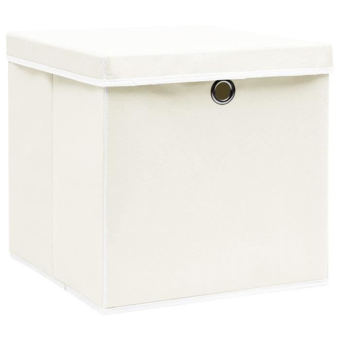 Boîtes de rangement avec couvercles 10pcs 28x28x28cm Bleu azuré - boîte