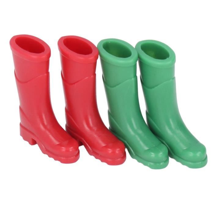 BESTonZON Bottes Hautes Pour Poupée BJD – Chaussures Miniatures à Décorations Élégantes – Taille 5.5x4.7x2.4 Cm – Blanc