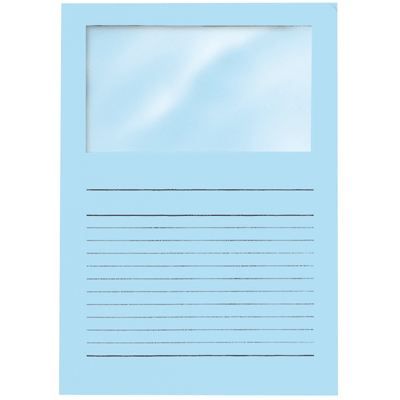 ELBA 100 pochettes coins avec fenêtre Elco - 22x31 - Kraft - Bleu clair