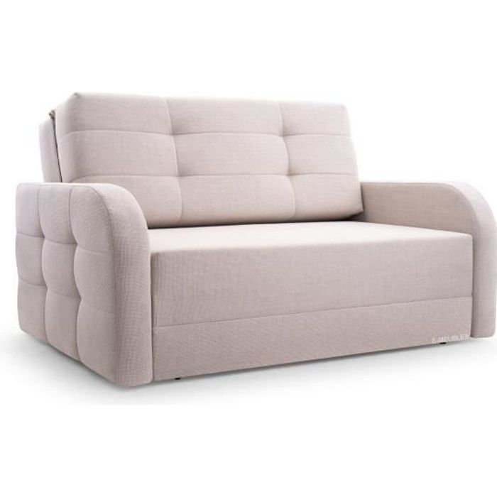 Canapé 2 places avec lit function, meubles de salon, design élégant - Porto 120 - Beige (BRAGI 28)