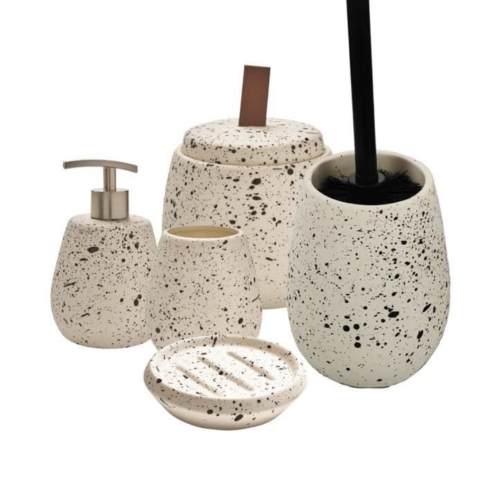 Set salle de bain moucheté 5 pièces céramique