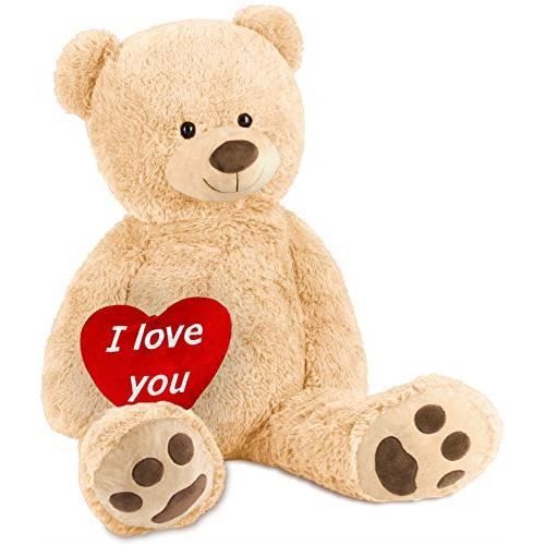 Peluche g ante XXL Ours Nounours 100 cm Beige C ur en