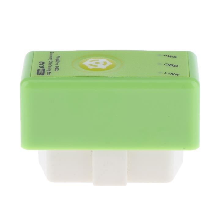 OBD2 ECO Boitier de tuning à puce de carburant 15 % ABS vert universel