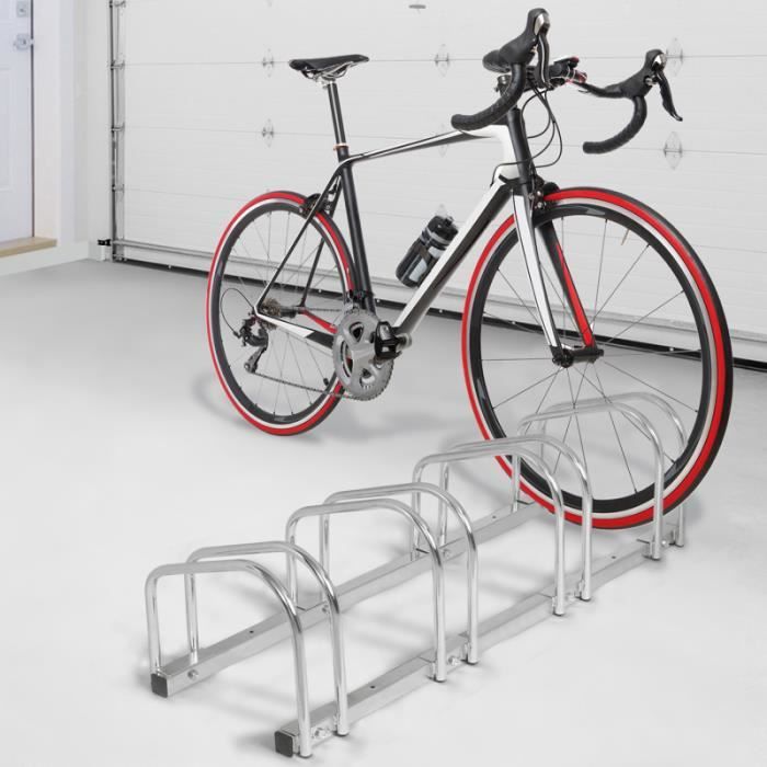 IDMARKET Râtelier vélo pour 4 vélos rangement vélo sol ou mural pour garage et jardin