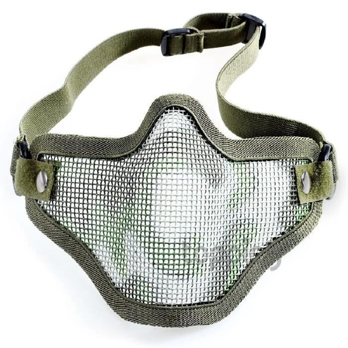 Masque Airsoft IDOGEAR JAY En Maille - Demi-masque Tactique Ajustable Pour Paintball - Choix De Couleurs