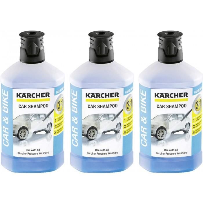 Lot de 3 shampoings de voiture 3 en 1 pour nettoyeur haute pression Kärcher Flacon de . 62957500*3