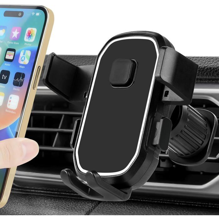 Support Voiture Téléphone fixation à Pince sur grille d'aération - Forever - Français