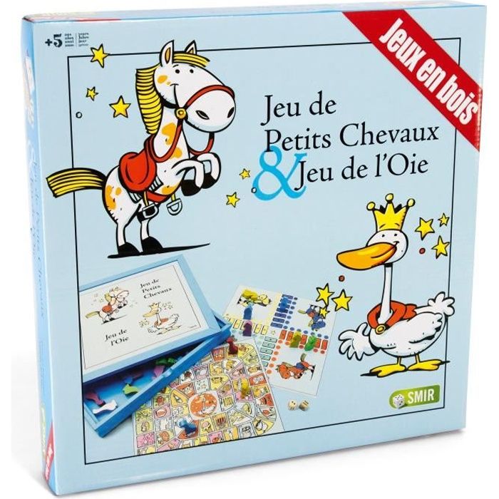 Ancien Coffret Jeux De Société En Bois - Jeu De L'oie, Dadas, Roulette - Bon état