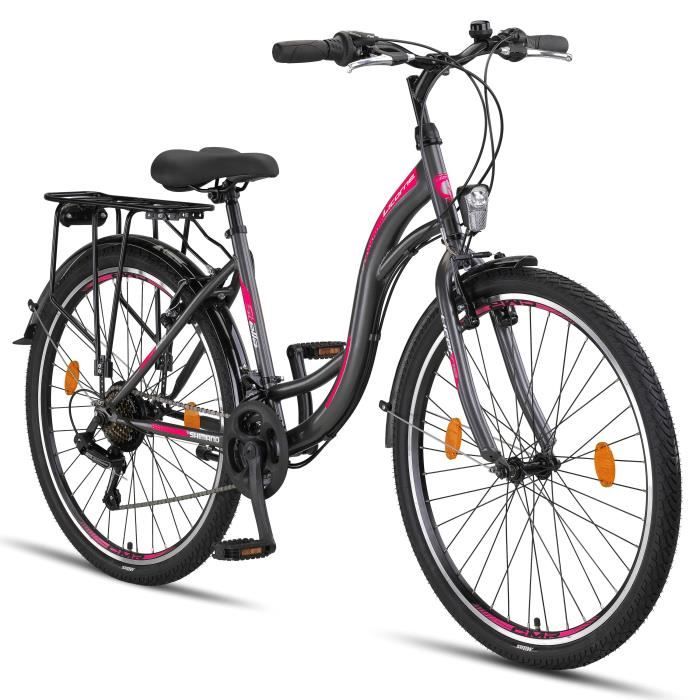 Licorne Bike Stella Premium City Bike 24,26 et 28 pouces – Vélo hollandais, Garçon [26, Anthracite]