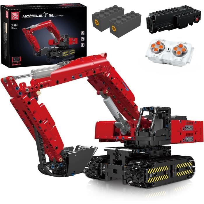 Excavatrice Sur Chenilles Mould King 17070 - Blocs De Construction Jaunes, Set MOC, Neuf