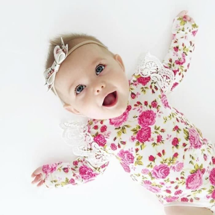 BODY 0 24 Mois B b Fille Nouveau n Body Fleur Combishort