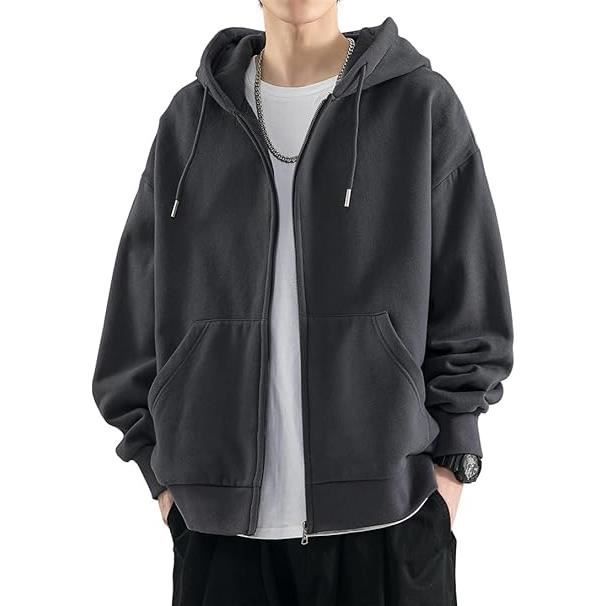 Homme Manteau Sweat A Capuche avec Fermeture Eclair Blouson Sport Ample Casual Hoodie Veste Sweat Shirt De Couleur Unie pour Le Prin gary Cdiscount Pret a Porter
