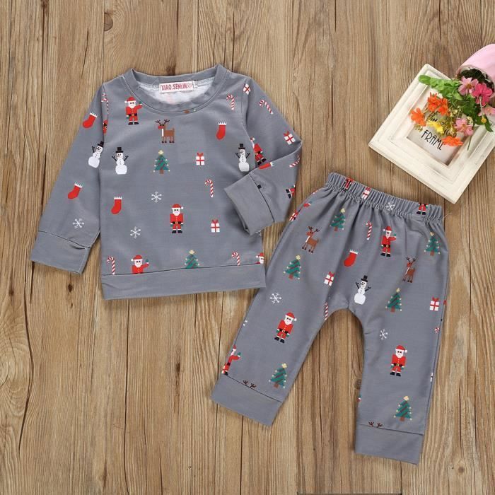 Haut De Noël Manches Longues M&S Gris - Fille 3-4 Ans, Motif "Oh What Fun", Neuf Sans étiquette