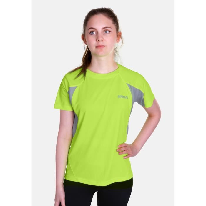 t-shirt running femme - proviz classic - haut actif réfléchissant à manches courtes - jaune